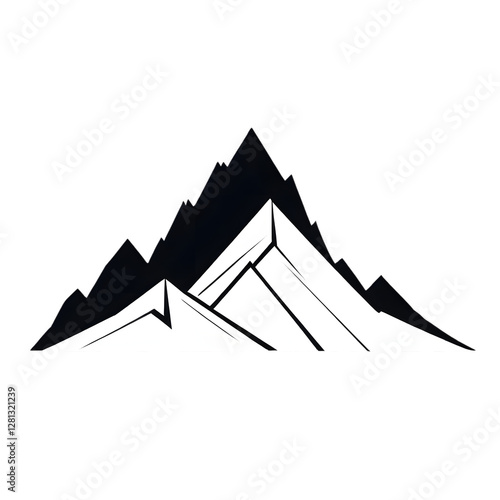 A vector illustration of a mountain silhouette set, featuring rugged grunge textures for a bold and artistic effect.