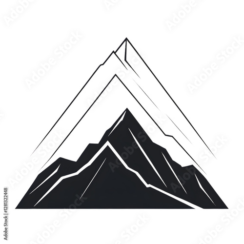 A vector illustration of a mountain silhouette set, featuring rugged grunge textures for a bold and artistic effect.