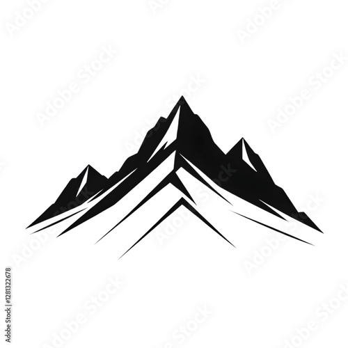 A vector illustration of a mountain silhouette set, featuring rugged grunge textures for a bold and artistic effect.