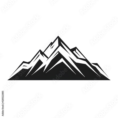 A vector illustration of a mountain silhouette set, featuring rugged grunge textures for a bold and artistic effect.