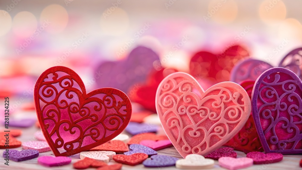 Romantic Valentine Hearts Background
