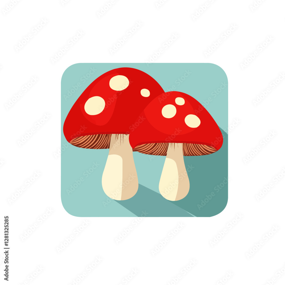 2D flat vector illustration Mushrooms icon isolated on a white background.
2D flat vector illustration Mushrooms icon isolated on a white background.