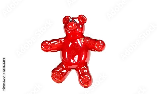Red Gummy Bear Toy, Cute & Shiny, Isolated