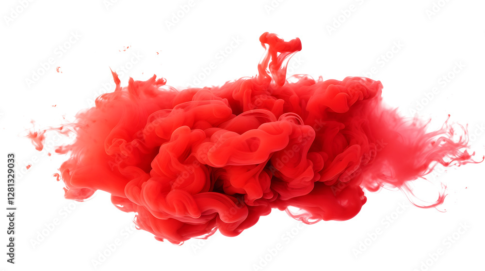 Abstract Flowing Red Smoke Explosion with Smooth Motion Effect on Transparent Background Abstract Flowing Red Smoke Explosion with Smooth Motion Effect on Transparent Background