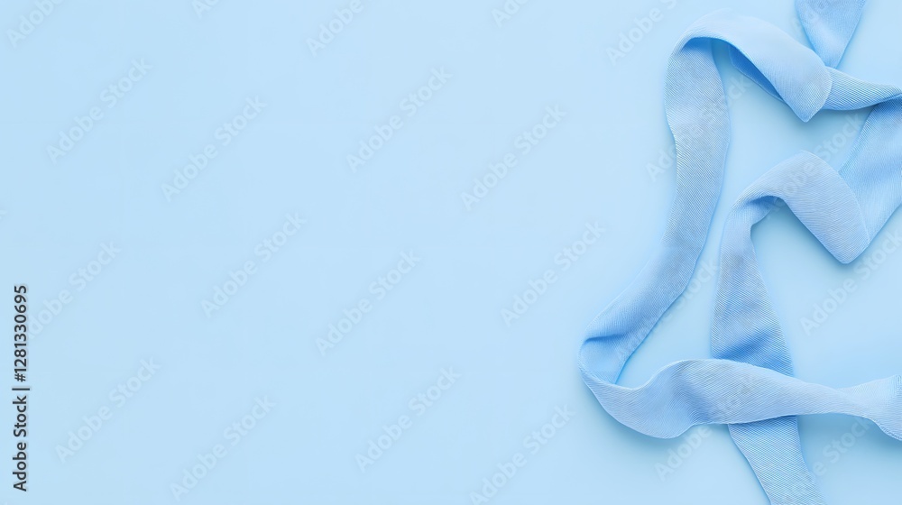 Fototapeta premium Abstract Light Blue Fabric Swirl on Pastel Background