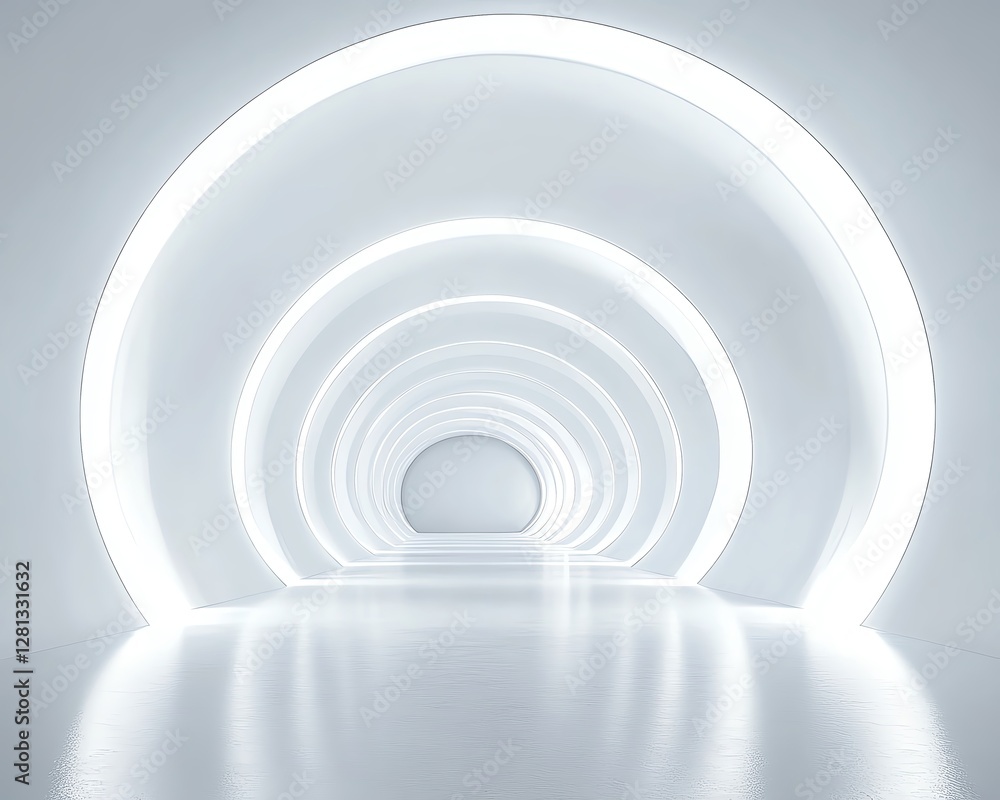 Modern illuminated tunnel with sleek design. Modern illuminated tunnel with sleek design.