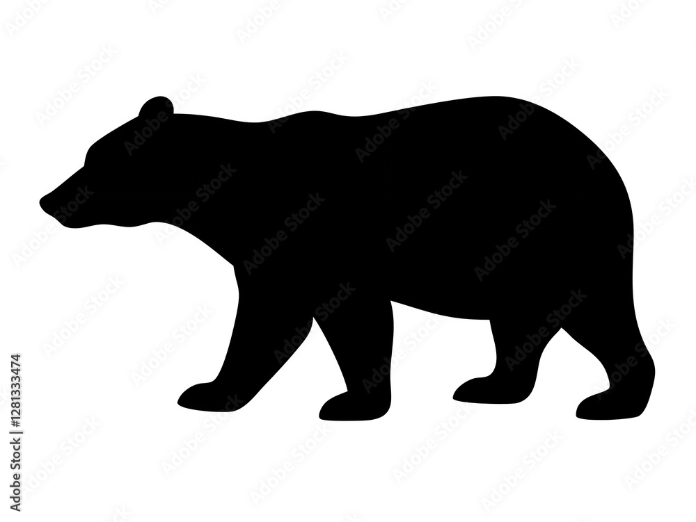 silhouette of bear on white background silhouette of bear on white background