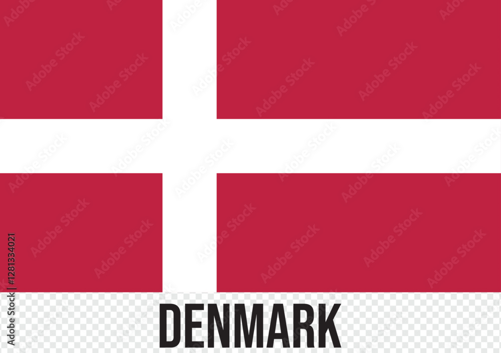 Obraz premium Denmark flag vector design and illustration, National Flag of Denmark , red and white color design. EPS 10