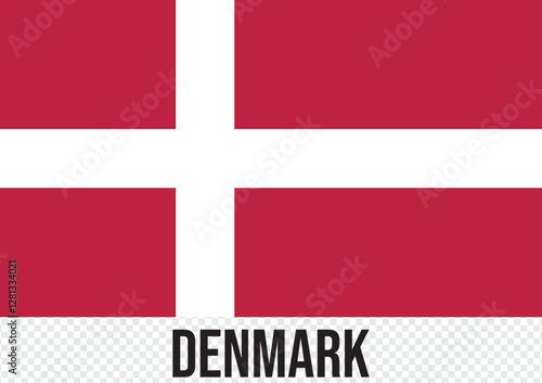Denmark flag vector design and illustration, National Flag of Denmark , red and white color design. EPS 10