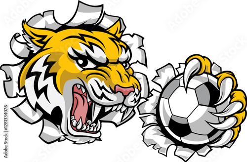 A wildcat or bobcat lynx bobcats wildcats sports team soccer football ball mascot