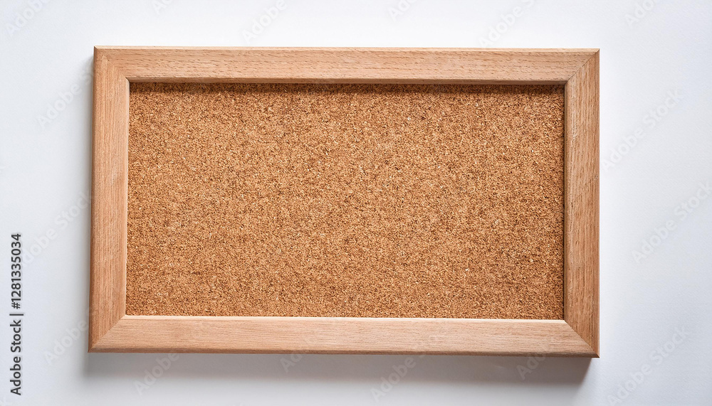 Fototapeta premium Empty corkboard with wooden frame suitable for pins and staples. Mock-up.