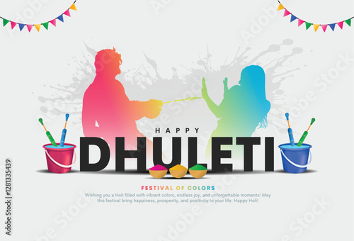 Happy dhuleti festival of colors. Happy holi colorful background design. Creative vector illustration EPS10.