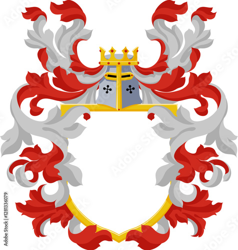 A heraldic coat of arms crest knight family shield heraldry emblem