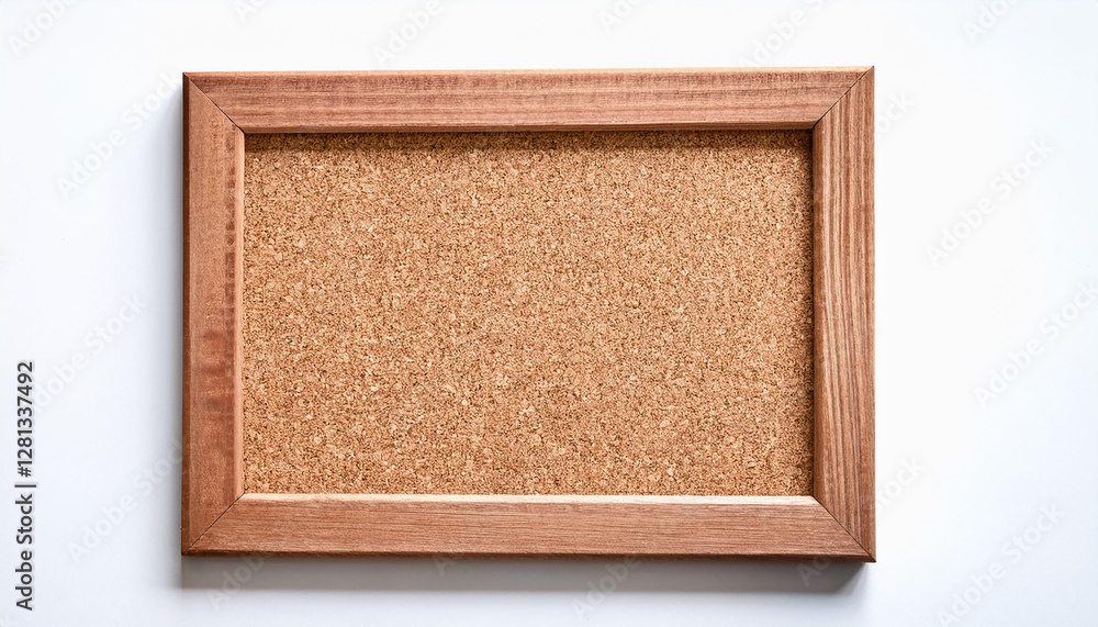 Fototapeta premium Empty corkboard with wooden frame suitable for pins and staples. Mock-up.