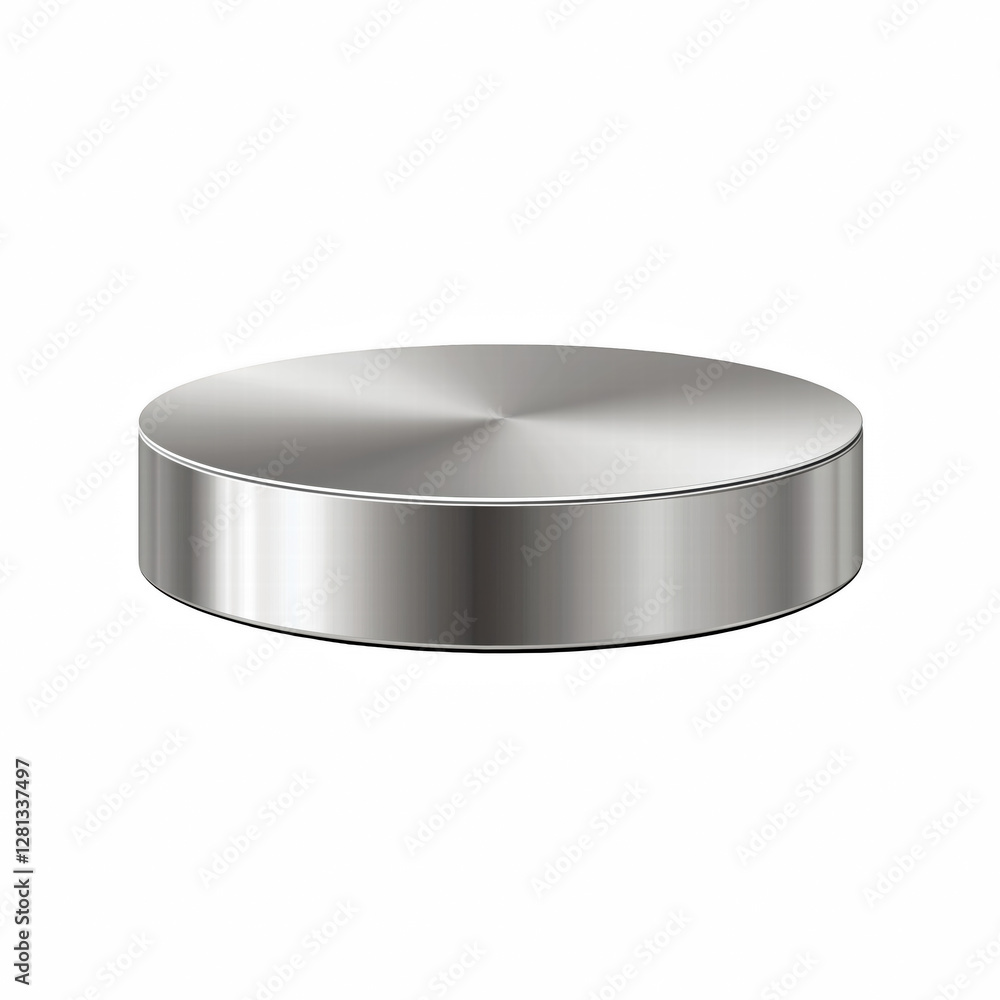Realistic illustration of a sleek, single-tiered silver podium with a smooth metallic surface and reflective finish, isolated on transparent background. Realistic illustration of a sleek, single-tiered silver podium with a smooth metallic surface and reflective finish, isolated on transparent background.