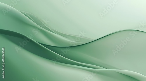 Abstract, flowing green fabric waves. It represents flexibility and movement. Ideal for backgrounds related to health, nature, or eco-friendly products.