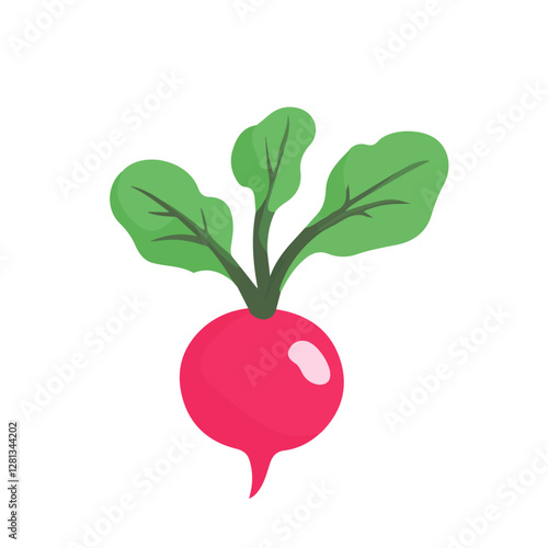 2D flat vector illustration Radish icon isolated on a white background.

