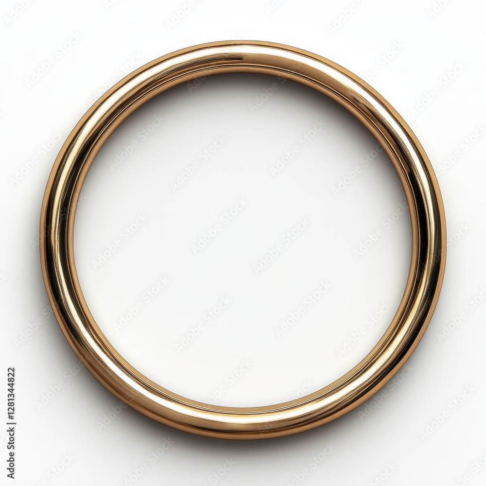 Thin, minimalistic metallic frame with slight shine, isolated on white for a chic Ramadan design Thin, minimalistic metallic frame with slight shine, isolated on white for a chic Ramadan design