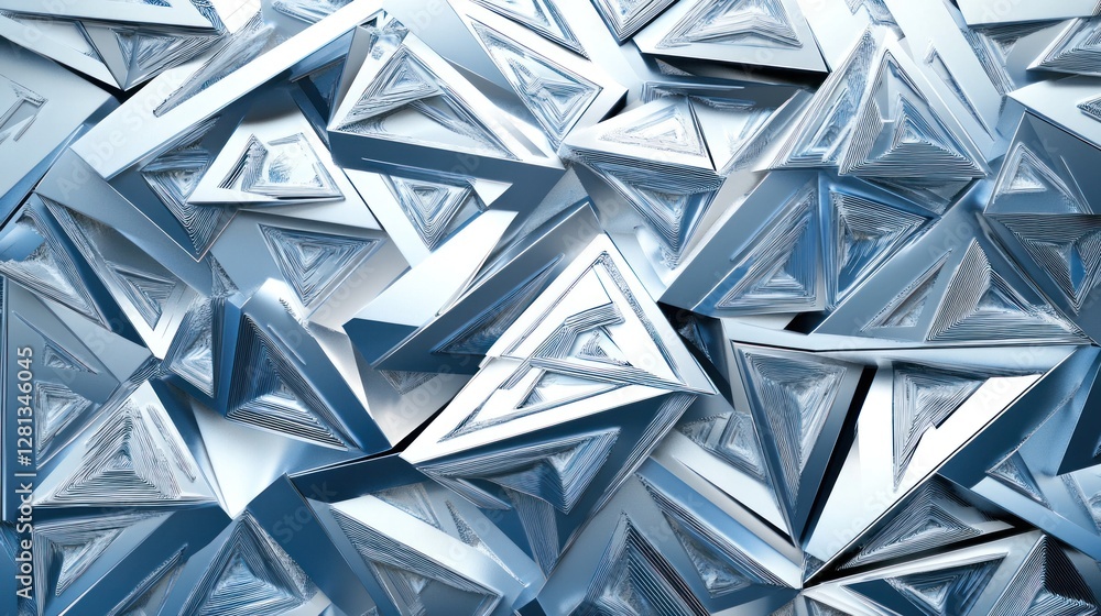 Abstract blue and white triangular geometric pattern. Abstract blue and white triangular geometric pattern.