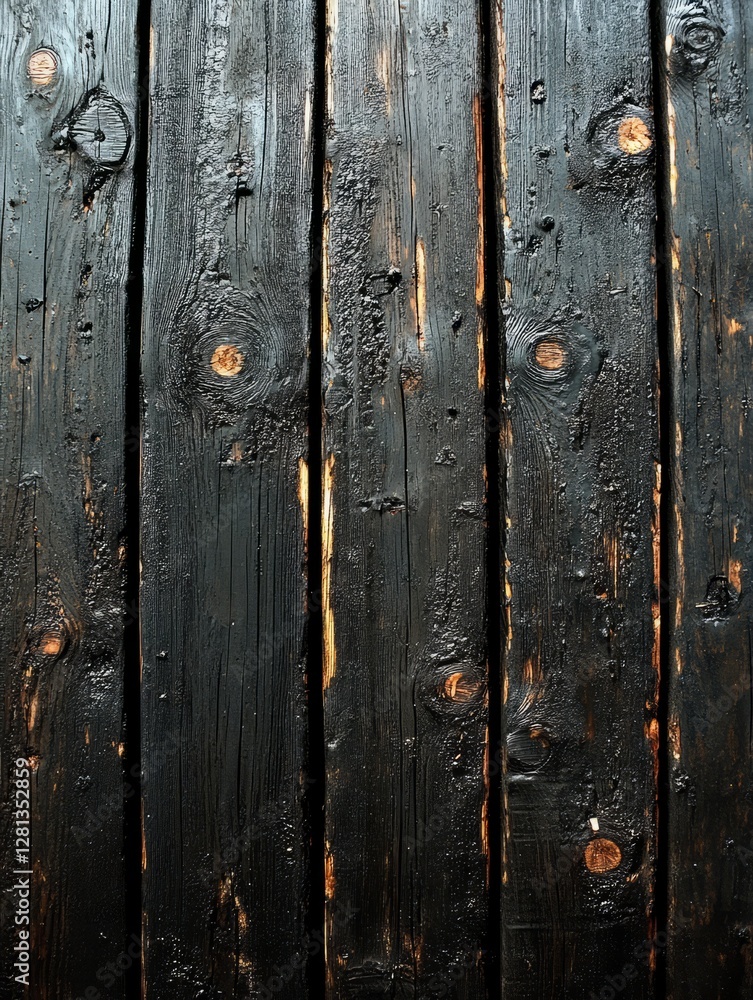 The dark wooden surface creates a rustic and mysterious backdrop The dark wooden surface creates a rustic and mysterious backdrop
