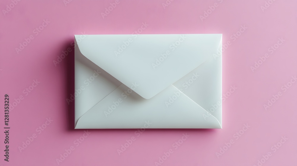 Blank White Envelope on Pink Background Minimalist Stationery Mockup Blank White Envelope on Pink Background Minimalist Stationery Mockup