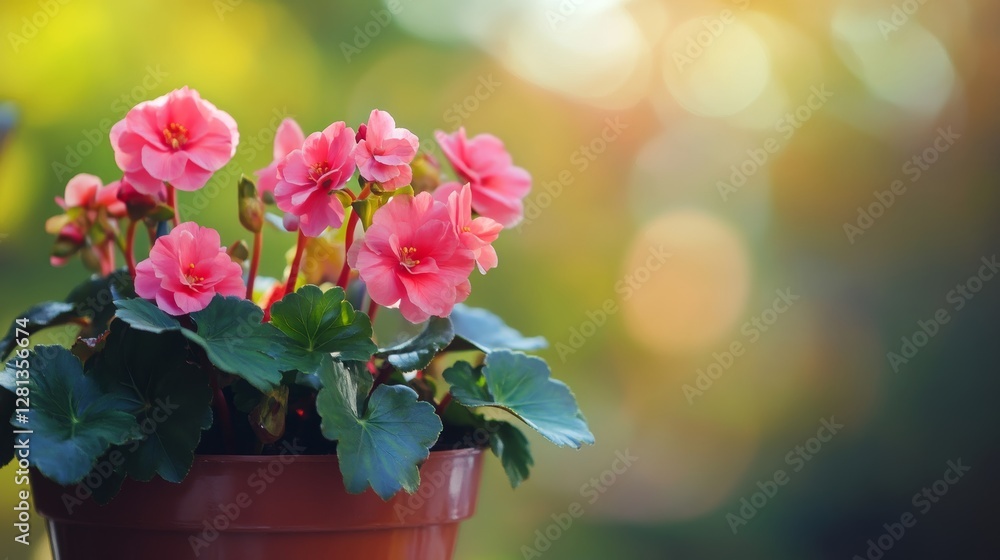 potted begonia at the garden potted begonia at the garden