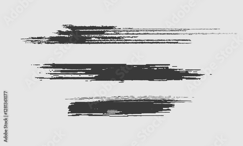 Grunge Paint Roller . Vector brush Stroke . Distressed banner . Black stripes isolated. paintbrush collection . Modern Textured shape .