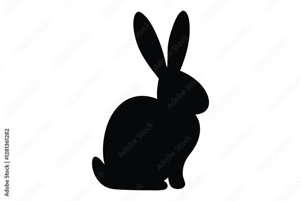 rabbit bunny vector Icon, rabbit Bunny Silhouette, Isolated on White Background