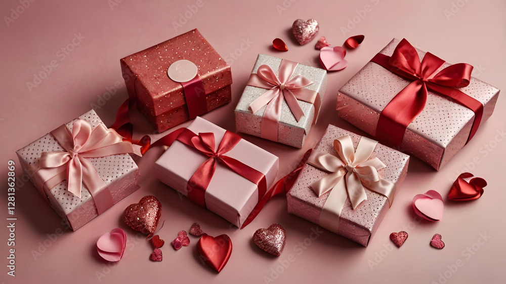 Obraz premium gift box on a red background