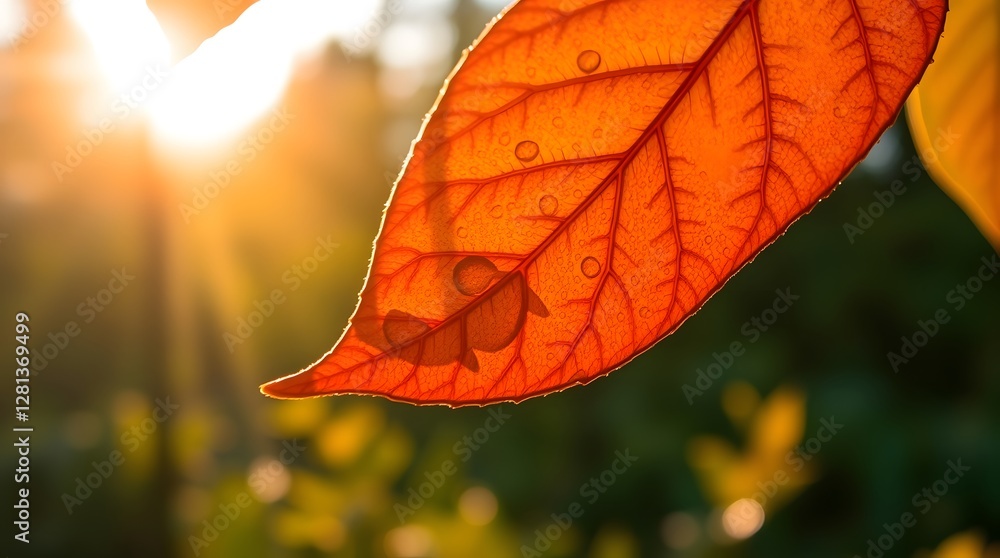 Illuminated Autumn Leaf: Backlit Nature Photography Illuminated Autumn Leaf: Backlit Nature Photography