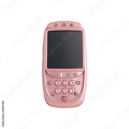realistic y2k retro mobile phone hot pink girly png