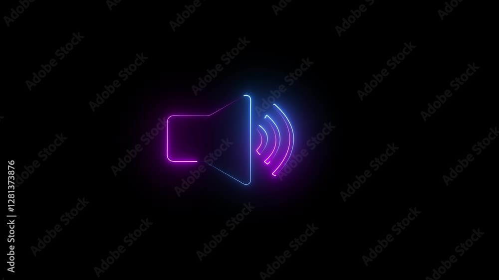 Speaker animation by blue colored neon on black background. 4k Speaker animation by blue colored neon on black background. 4k