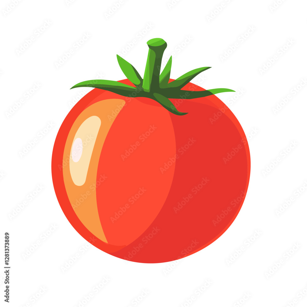 2D flat vector illustration Tomato icon isolated on a white background.
2D flat vector illustration Tomato icon isolated on a white background.