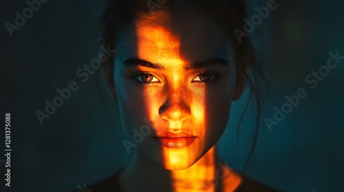 a glowing face ethereal aura and captivating expression in a serene and enchanting setting