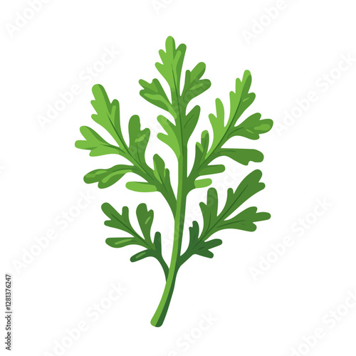 2D flat vector illustration Wormwood icon isolated on a white background.

