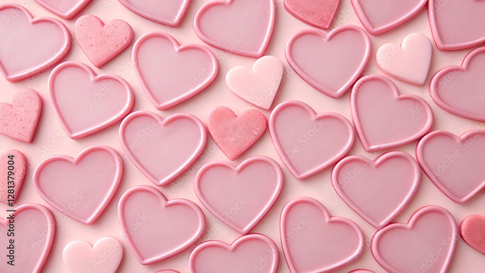 Pink Heart Pattern Background Romantic Valentine Clipart