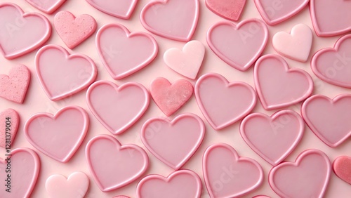 Obraz na płótnie Pink Heart Pattern Background Romantic Valentine Clipart w salonie