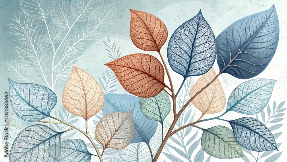 Fototapeta premium seamless pattern with autumn leaves