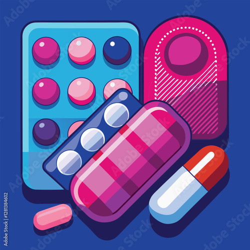 Assorted Medications and Pills on White Background