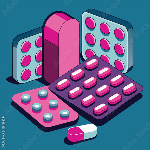 Assorted Medications and Pills on White Background