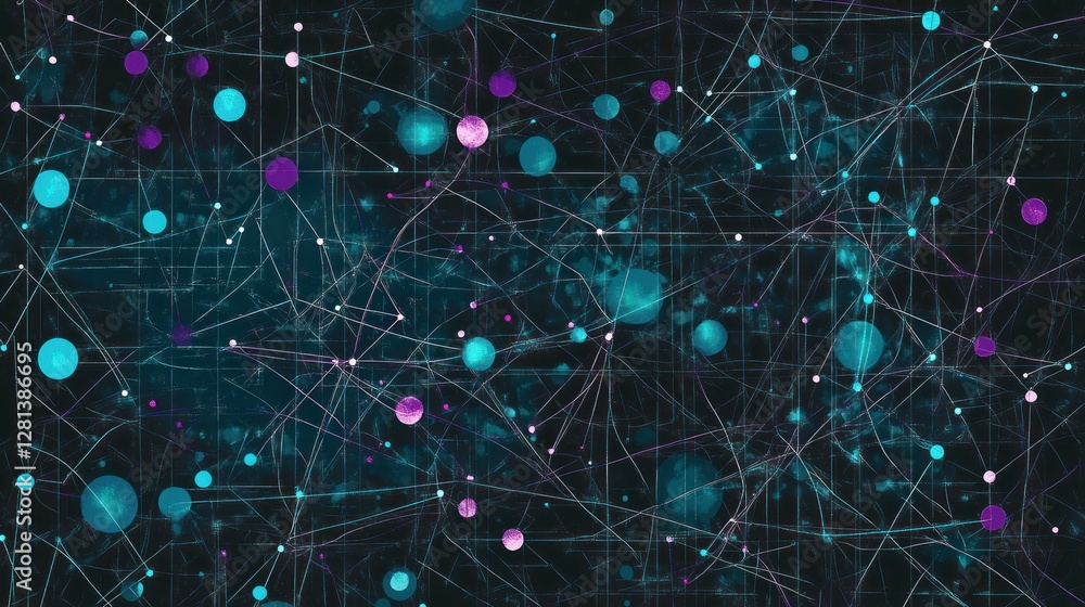 Obraz premium Abstract network connection background with glowing nodes and lines.