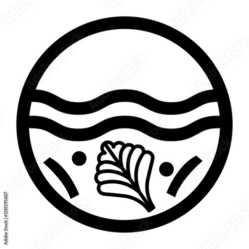 white soup or broth icon featuring a bowl with wavy lines representing liquid and garnishes symbolizing Asian cuisine or hot soup dishes.