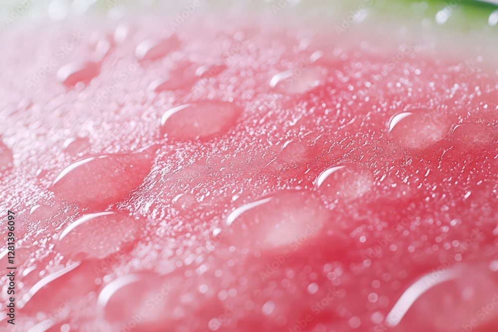 Fototapeta premium Close Up of Pink Watermelon with Water Droplets
