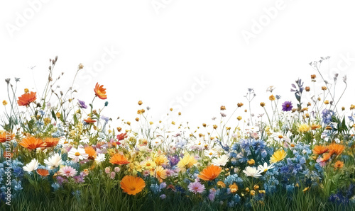 Small flowers blooming on the grassland