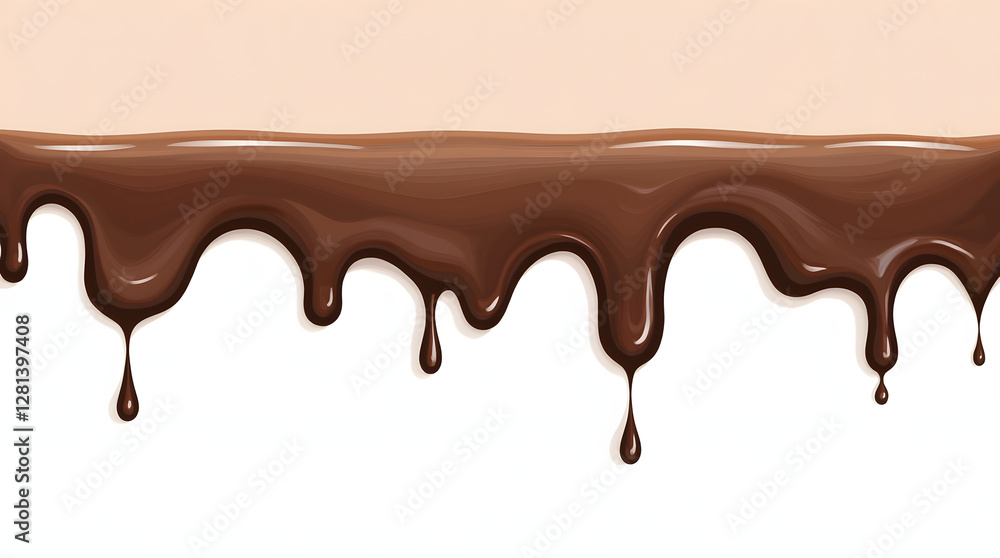 Rich, Glossy Chocolate Dripping in a Smooth, Mouthwatering Flow, Evoking Indulgence and Sweet Delight Rich, Glossy Chocolate Dripping in a Smooth, Mouthwatering Flow, Evoking Indulgence and Sweet Delight