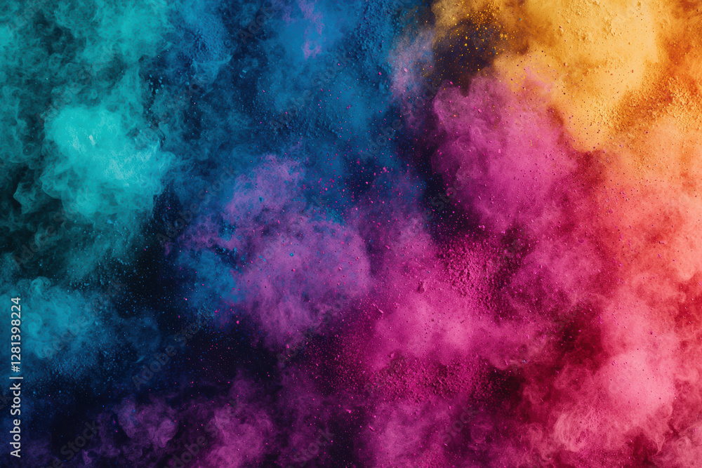 Obraz premium A Holi festival. Vibrant colors of powder creating beautiful explosion of hues in air