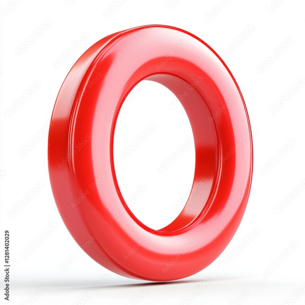 3D red zero percent symbol with soft shadows, EPS 10 vector style, floating on a plain white background 3D red zero percent symbol with soft shadows, EPS 10 vector style, floating on a plain white background