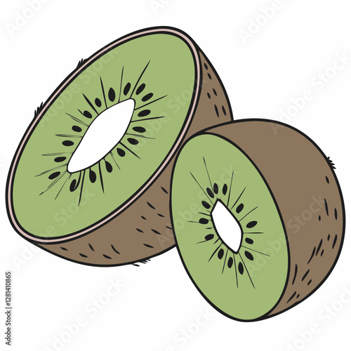 kiwi fruit on white background