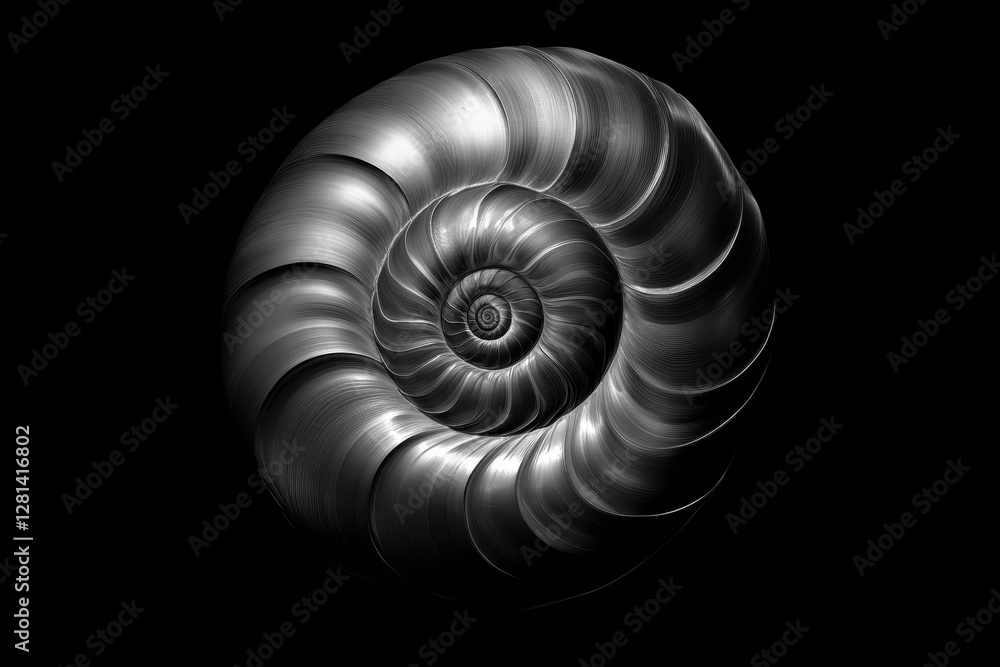Fractal Nautilus Shell: A Spiraling Journey Through Nature's Symmetry and Proportions