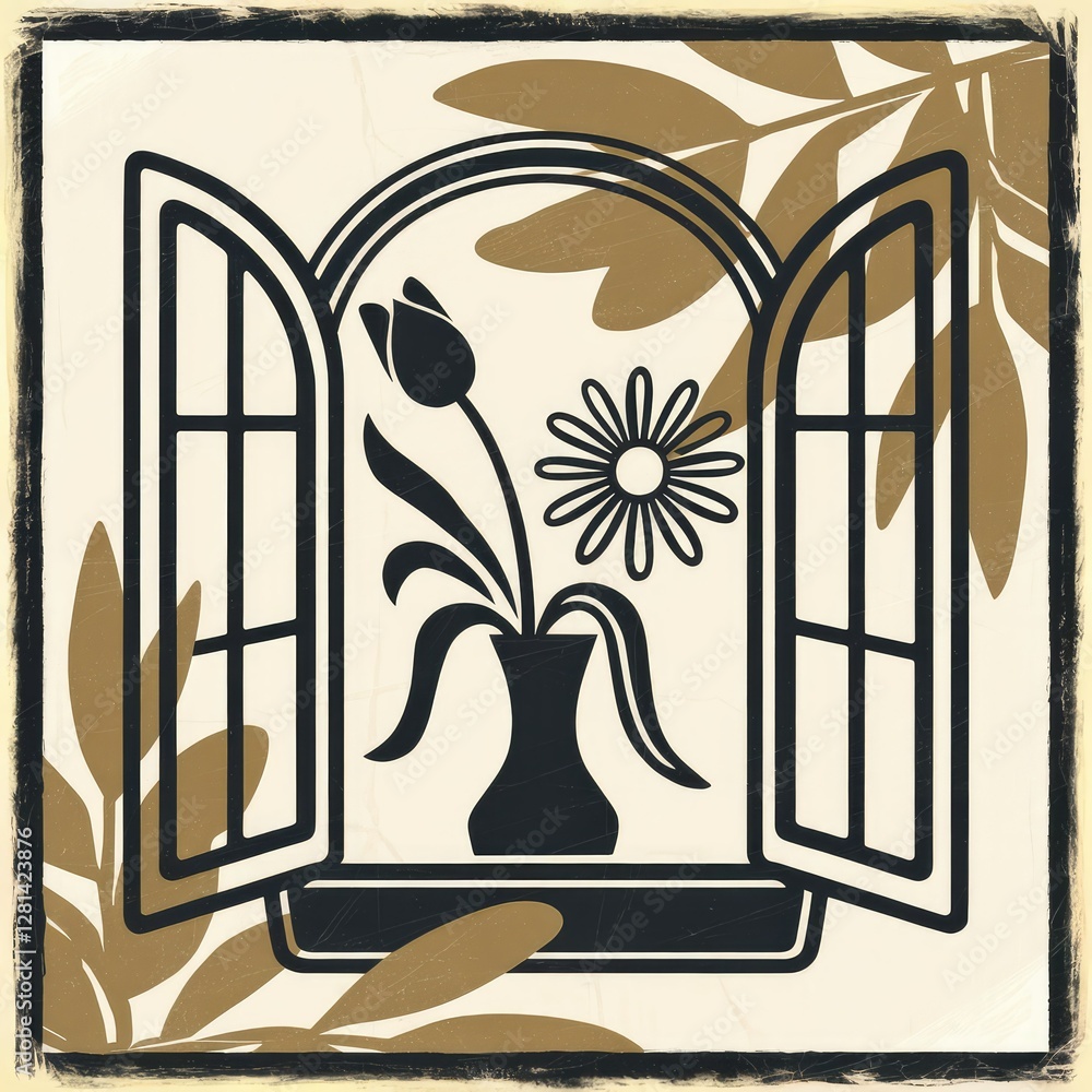 open window with garden view
open window with garden view